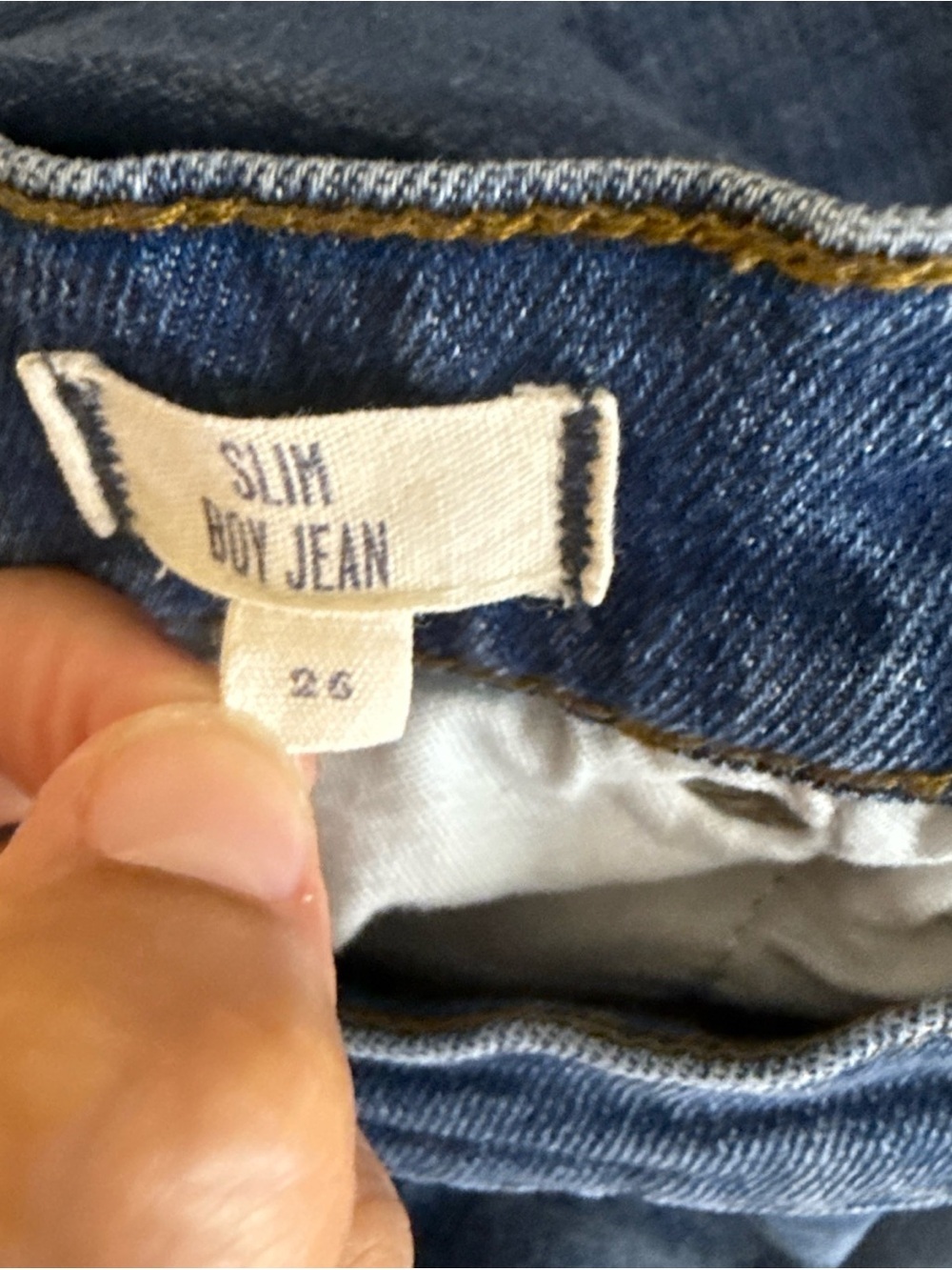 Madewell Jeans Women’s 26 The Slim Boy Jean Stretch Distressed Denim Straight - Picture 8 of 9
